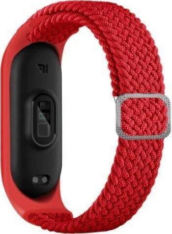 Beline Mi Band 5/6 Textilní pásek červený/ed