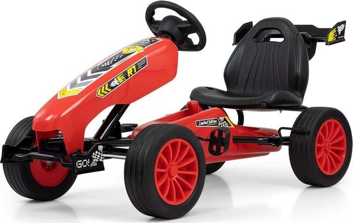 Detská šliapací motokára Go-kart Milly Mally Rocket červená