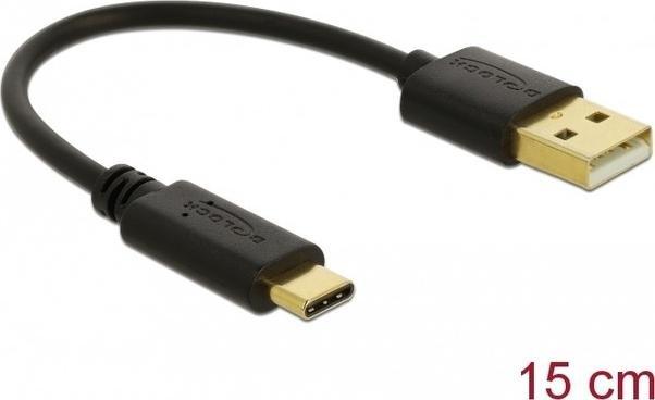 Kabel USB-C (M)-> USB-A (M) 2,0 0,15 m Černá 85354