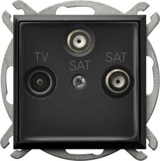 Ospel ARIA RTV-SAT zásuvka se dvěma SAT výstupy, černá metalíza GPA-U2S/m/33