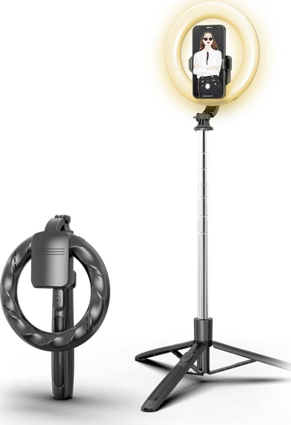 Usams USAMS Držák telefonu s LED lampou na stativ černá/černá ZB241ZJ01 (US-ZB241)