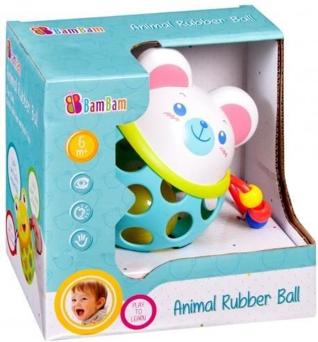 BamBam Gumová loptička s hrkálkou BAM BAM - 254575