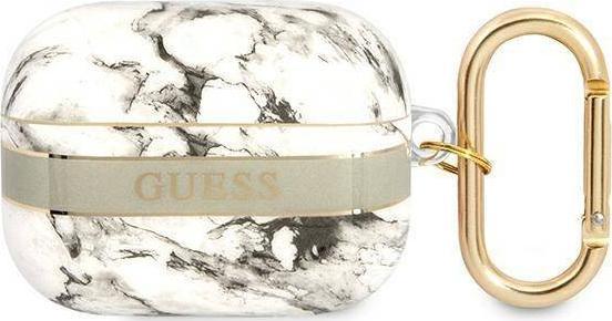 Ochranné puzdro Guess Marble Strap Collection pre AirPods Pro, šedé