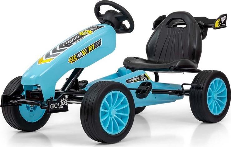 Detská šliapacia motokára Go-kart Milly Mally Rocket tyrkysová