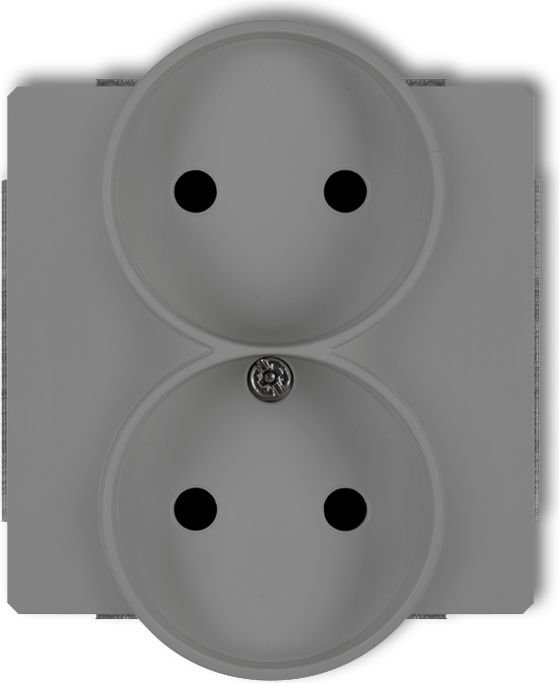 Dvojitá zásuvka DECO Soft b/u pro matně šedý rám (27DGPRSO-2)