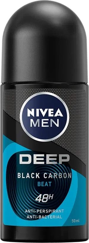 Nivea NIVEA_Men Deep Black Carbon Beat antiperspirant s aktivním uhlím Roll-On 50ml
