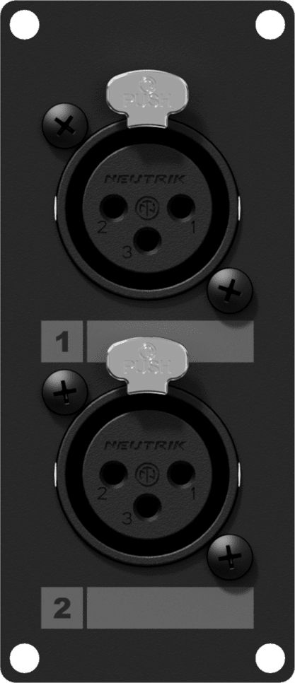 Caymon Caymon Casy125/Bo Casy 1 Space s 2x XLR Žena až 3-pinový terminál Block Black Version