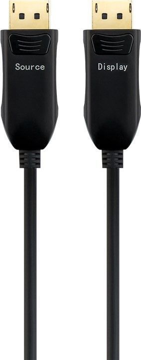 PremiumCord Optický DisplayPort 1.3/1.4 přípojný kabel M/M, zlacené konekt. 30m