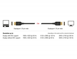 DELOCK 85661 Delock DisplayPort cable 8K 60 Hz 3 m DP 8K certified