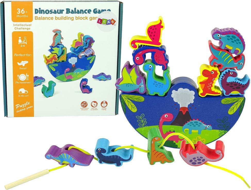 Dřevěné arkádové puzzle dinosaurs bloky