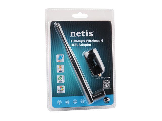 STONET by NETIS WF2119C USB adaptér / 802.11b/g/n / 150Mb / 2.4GHz / USB2.0 / čierny