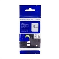 PRINTLINE kompatibilní páska s Brother TZE-233, 12mm, modrý tisk/bílý podklad