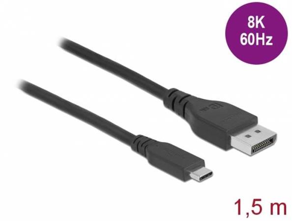 Kabel USB Delock DELOCK USB Type-C > DP Kabel 8K 60Hz 1,5m bidirektional