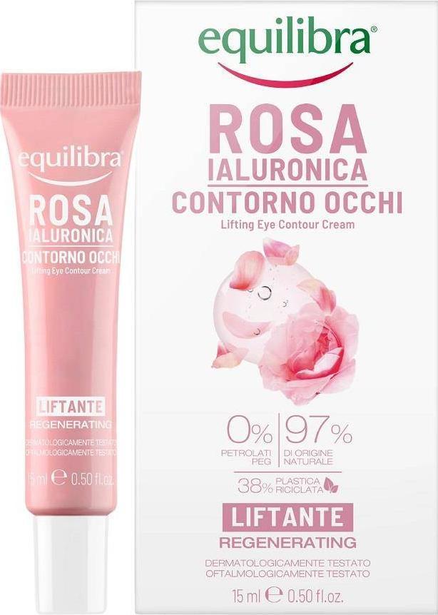 Equilibra EQUILIBRA_Rosa Regenerating Lifting Eye Contour Cream ružový liftingový očný krém s kyselinou hyalurónovou 15ml