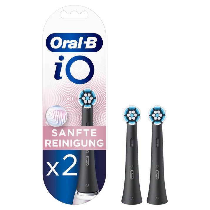 Oral-B iO Aufsteckbürsten Sanfte Reinigung BLACK 2er