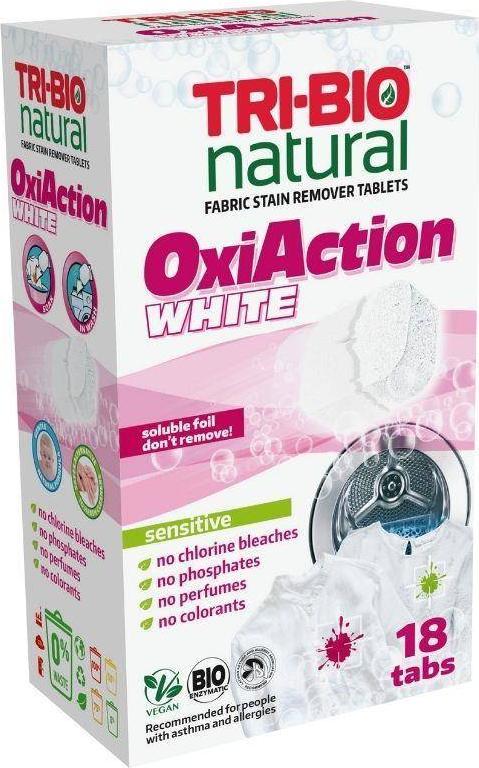 Tri-Bio TRI-BIO, Tabletky do prania OXI ACTION WHITE, 18 ks.