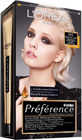 L Oreal Paris Feria Preference Velmi jasné blondýnky velmi lehké blondýnky Pearl 102
