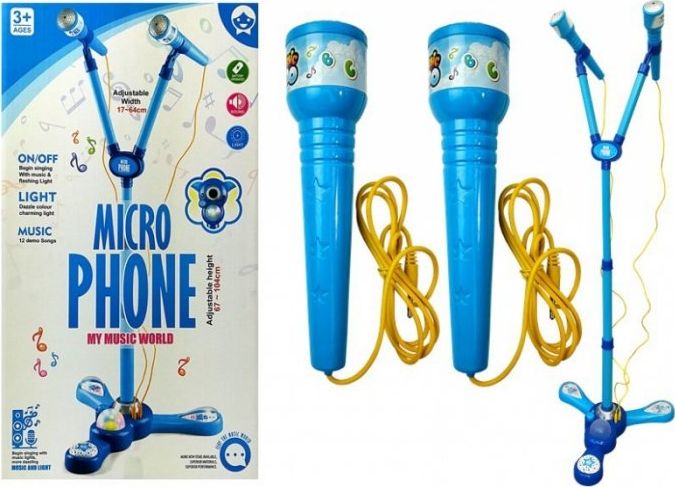 Mikrofóny Lean Sport Karaoke Set Blue Stand