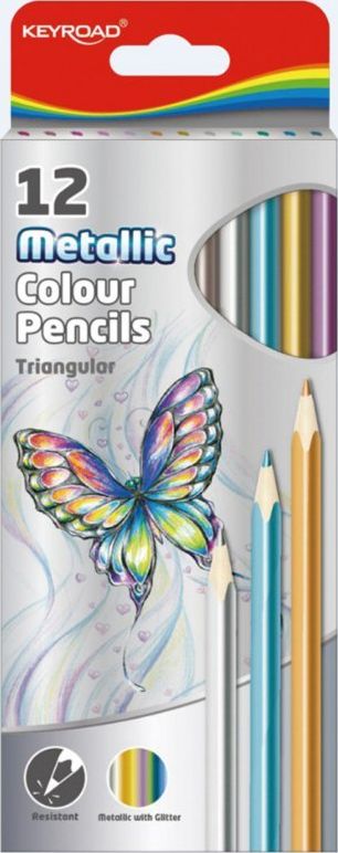 Pastelky Keyroad Metallic, mix barev, 12 kusů