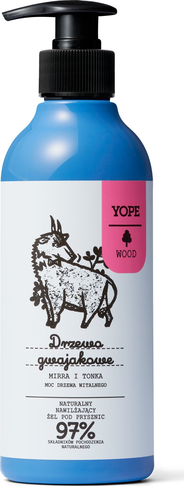 Yope YOPE WOOD Sprchový gel Guaiac Wood, Myrha, Tonka 400 ml
