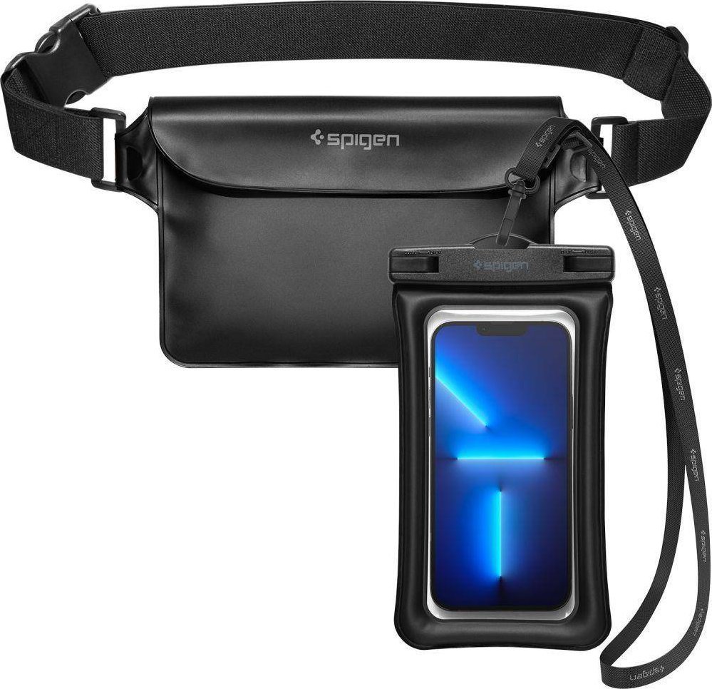 Spigen Case + vodotěsný vak Spigen A621 Universal Waterproof Case & Waist Bag Black