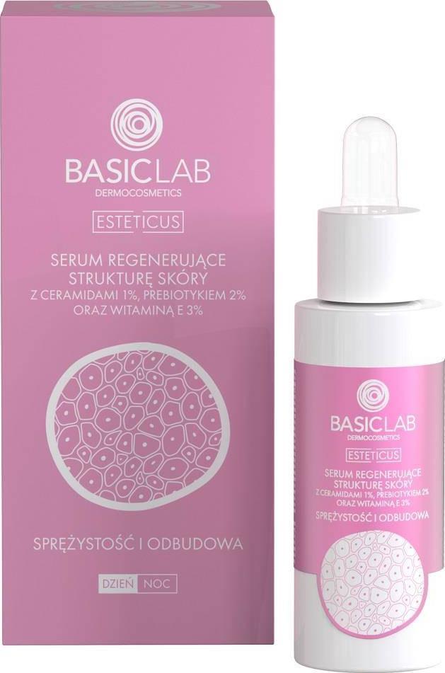 BasicLab Esteticus sérum regenerující kožní strukturu s ceramidy 1% prebiotic 2% a vitamin E 3% 30 ml