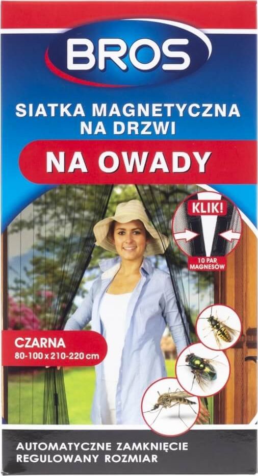 Bros Bros Magnetická sieť na dvierka proti hmyzu, čierna, 100 x 220 cm