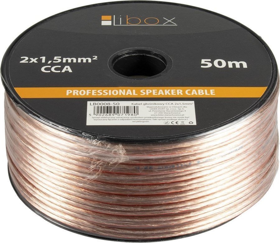 Libox kabel 2x1,50 reproduktorový kabel LB0008-50 LIBOX