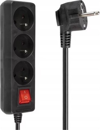 Libox napájecí lišta 3 zásuvky 5 m černá (LB0081B-5)