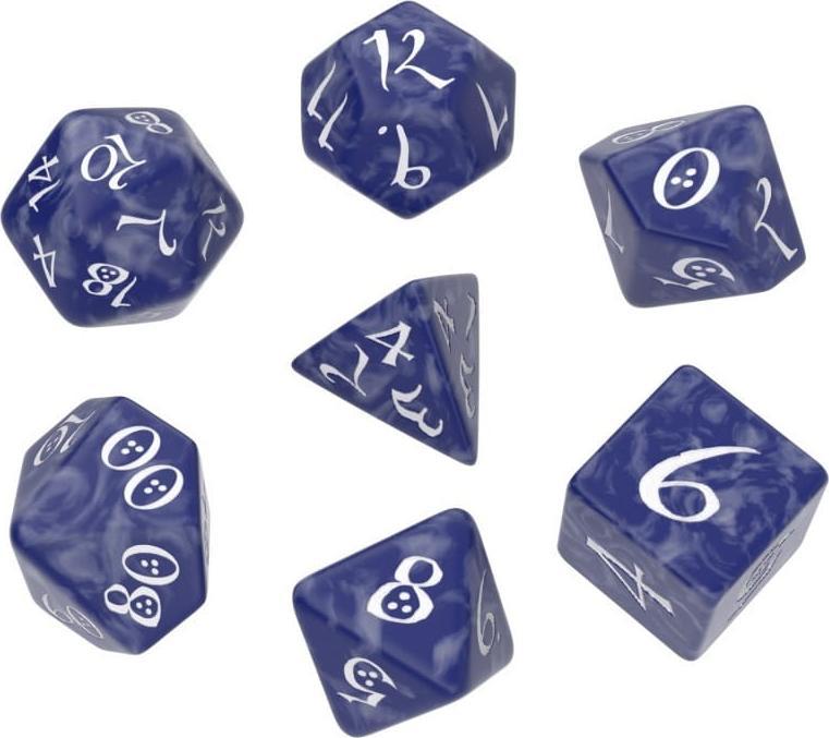 Q-sworkshop sada klasických RPG kostkových kostí-bílých kostí