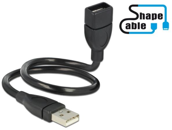 Kabel USB Delock USB-A - USB-A 0.35 m Czarny (83498)