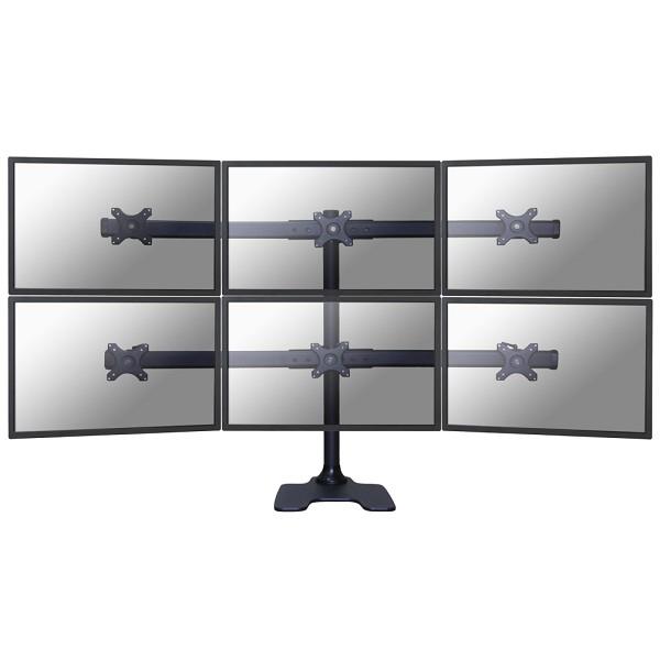 Neomounts FPMA-D700DD6 - Stojan - pre 6 LCD displejov - čierna - veľkosť obrazovky: 10 "-27" - stolný stojan, upevniteľné na stôl