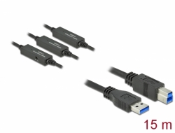 Kabel USB Delock USB-A - USB-B 15 m Czarny (85381)