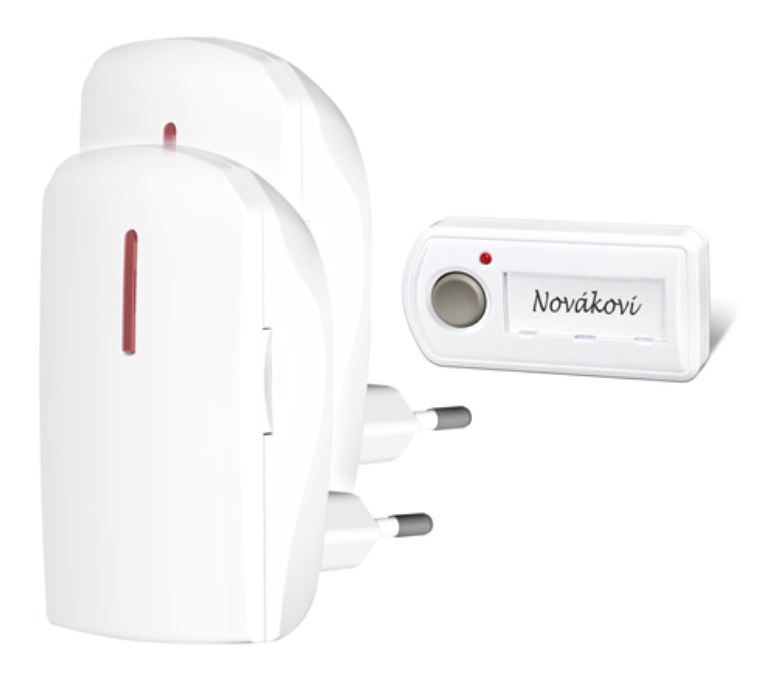 ELEKTROBOCK Bezdrátový síťový zvonek BZ11-21 2x přijímač / 50m / 230V / 60dB