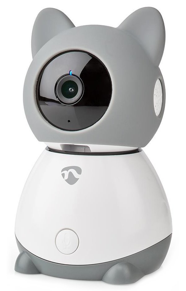 NEDIS IP kamera/ Wi-Fi/ 1080p/ Micro SD/ Cloud/ snímač pohybu/ náklon/ noční vidění/ Android/ iOS/ šedo-bílá