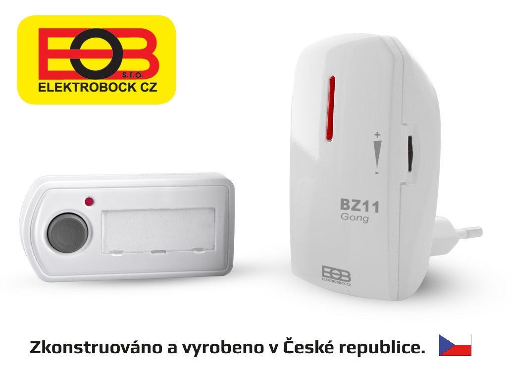 ELEKTROBOCK Bezdrátový síťový zvonek BZ11 / 50m / 230V / 60dB