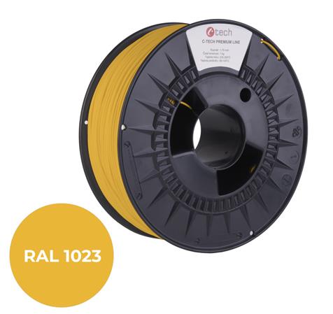 C-TECH Tisková struna (filament) PREMIUM LINE, ASA, dopravní žlutá, RAL1023, 1,75mm, 1kg