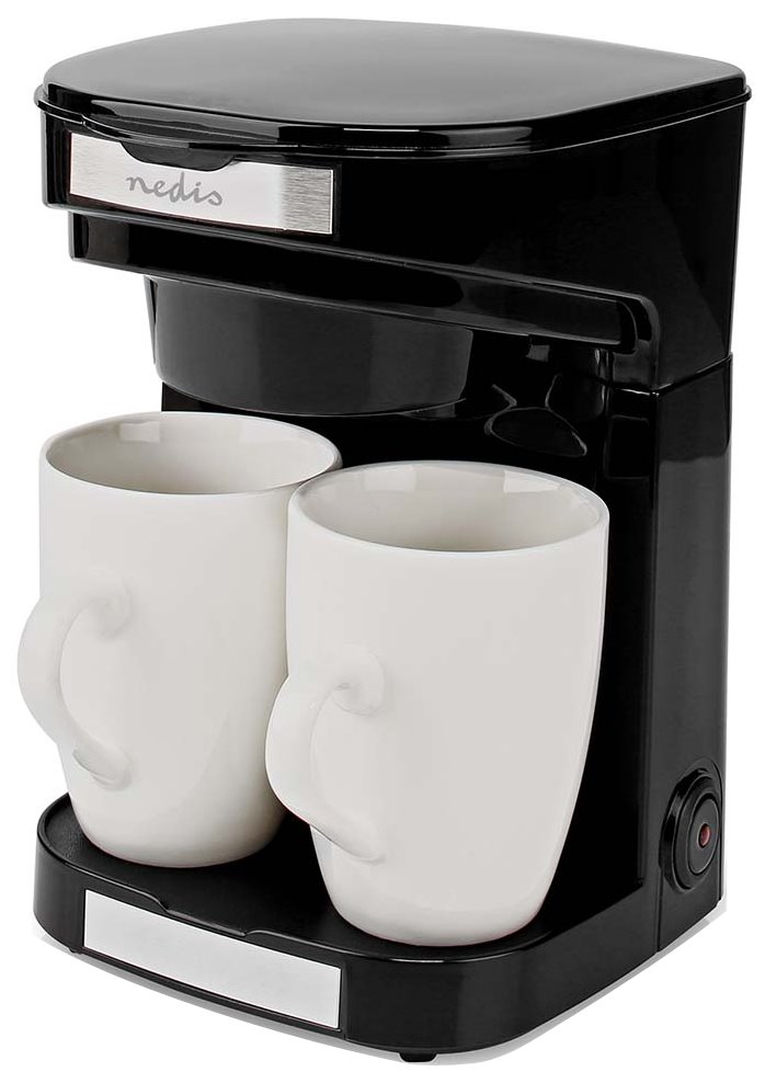 NEDIS kávovar/ na dva šálky/ kapacita 0,25 l/ automatické vypnutí/ černý