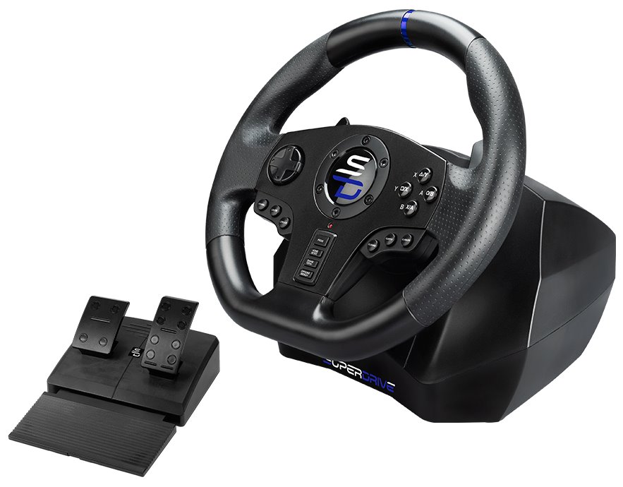 SUPERDRIVE Sada volantu a pedálů SV750/ PS4/ Xbox One/ Xbox Series X/S / Nintendo Switch/ PC