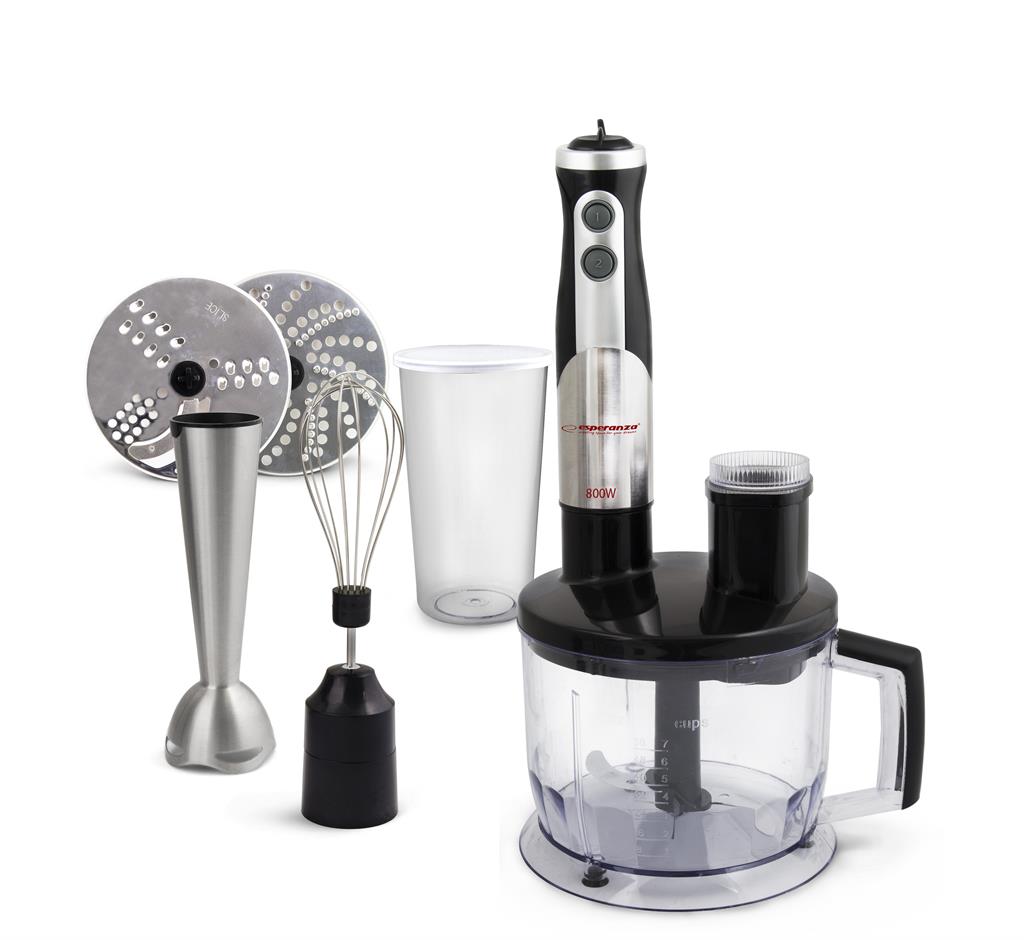 ESPERANZA EKM004 - 5901299914809 Esperanza EKM004 CREMA tyčový mixér, nerezový + sada příslušenství, černý