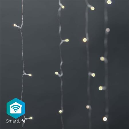 NEDIS Wi-Fi chytré dekorativní LED/ teplá až studená bílá/ 200 LED s/ Android & iOS/ Nedis® SmartLife/ 3 m