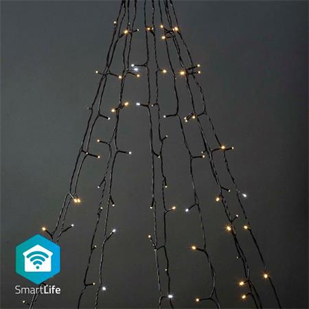 NEDIS Wi-Fi chytré dekorativní LED/ teplá až studená bílá/ 200 LED s/ Android & iOS/ Nedis® SmartLife/ 10 x 2 m