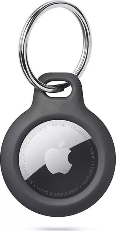Hrubá klíčenka s TPU karabinou pro Apple AirTag Black