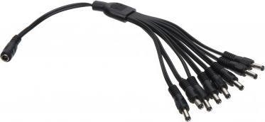 Cable interface/gender adapter 8 x DC Splitter Black