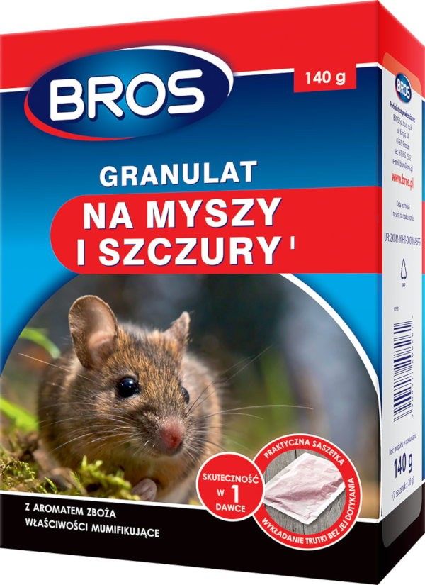 Granule pro myši a krysy Bros 140 g