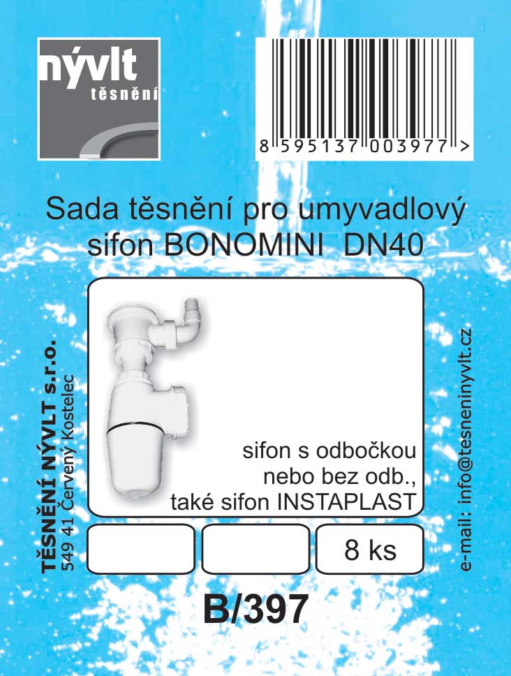 Tesnenie sifónu umývadla BONOMINI DN40-8 ks