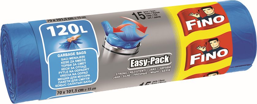 Vrece na odpadky 120 l/15 ks FINO easy-pack