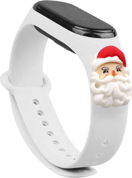 HARDEL SPRAP XMAS BAND pro Xiaomi Mi Band 4 / Mi Band 3 Christmas Silicone Belt Bracelet White (Santa Claus)