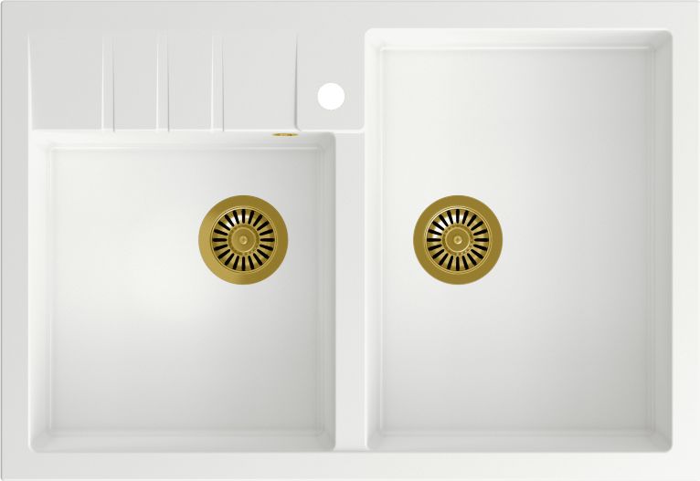 Quadron Bill 120 Graniteq Snow White Sink/Golden Elements