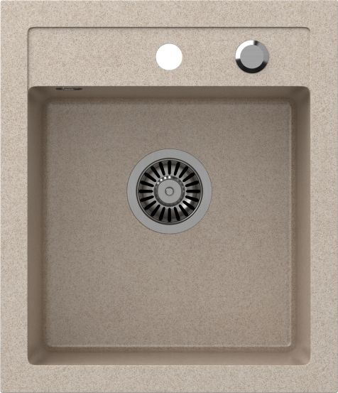 Steiner Johnny 100 Steinra umyvadlo Stehingran Beige 1-Chamber Z/O (43x50x20), se sifonem a nerezovou ocelí.